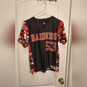 RAIDERS KIDS JERSEY/ SIZE YL / RED AND BLACK
